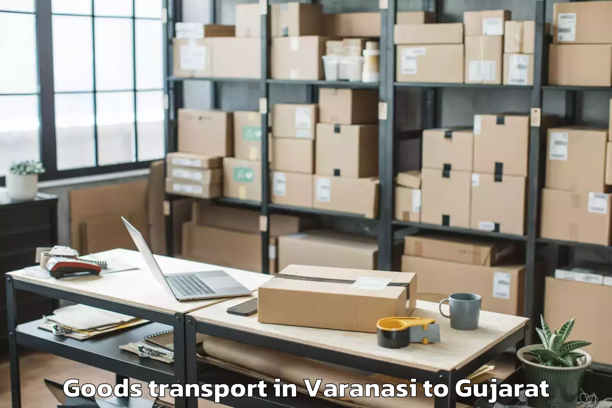 Book Varanasi to Vaghodia Ina Goods Transport Online